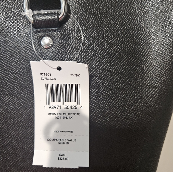 Coach Black and Silver Leather Tote Bag - Picture 4 of 8